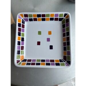 Pampered Chef Simple Additions Tiles Small Square Plate Bowl #2024 Mosaic